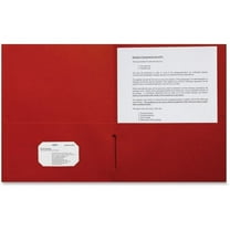 Sparco 2-pocket Leatherette Portfolio Letter - 8 1/2" x 11" Sheet Size - 2 Internal Pocket(s) - Leatherette Paper - Red - 25 / Box