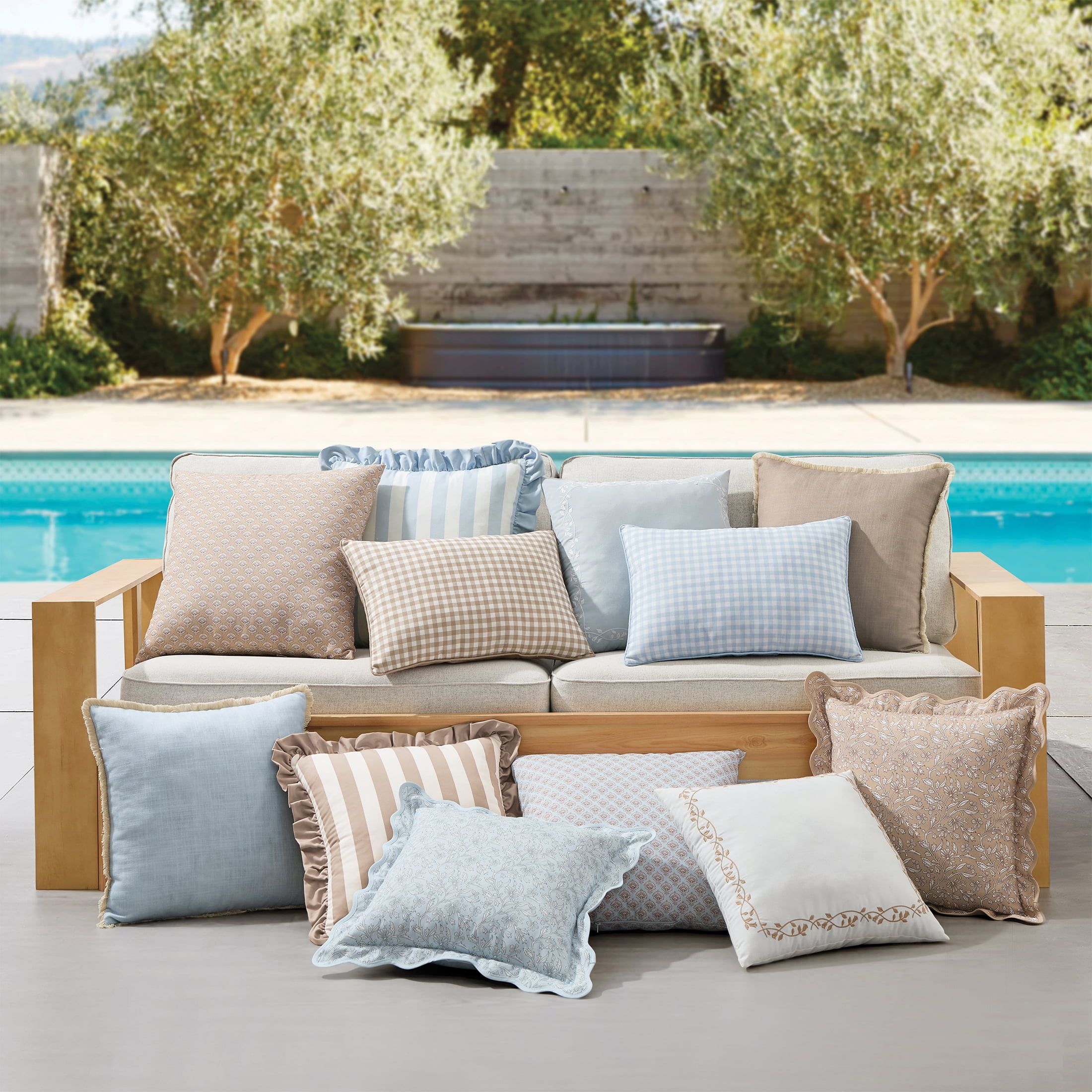 My Texas House Blue Cabana 18" x 18" Outdoor Pillow