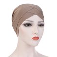 thumbnail image 2 of AOOCHASLIY Hats for Women Clothes Women Solid India Hat Muslim Ruffle Cancer Chemo Beanie Turban Wrap Scarf Cap, 2 of 2