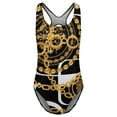 thumbnail image 4 of Gold Chains Swimsuit Black White Block Swimwear One-Piece Sport Graphic Swimsuits Hollow Out Bathing Suit Ladies Push Up Sexy Be, 4 of 7