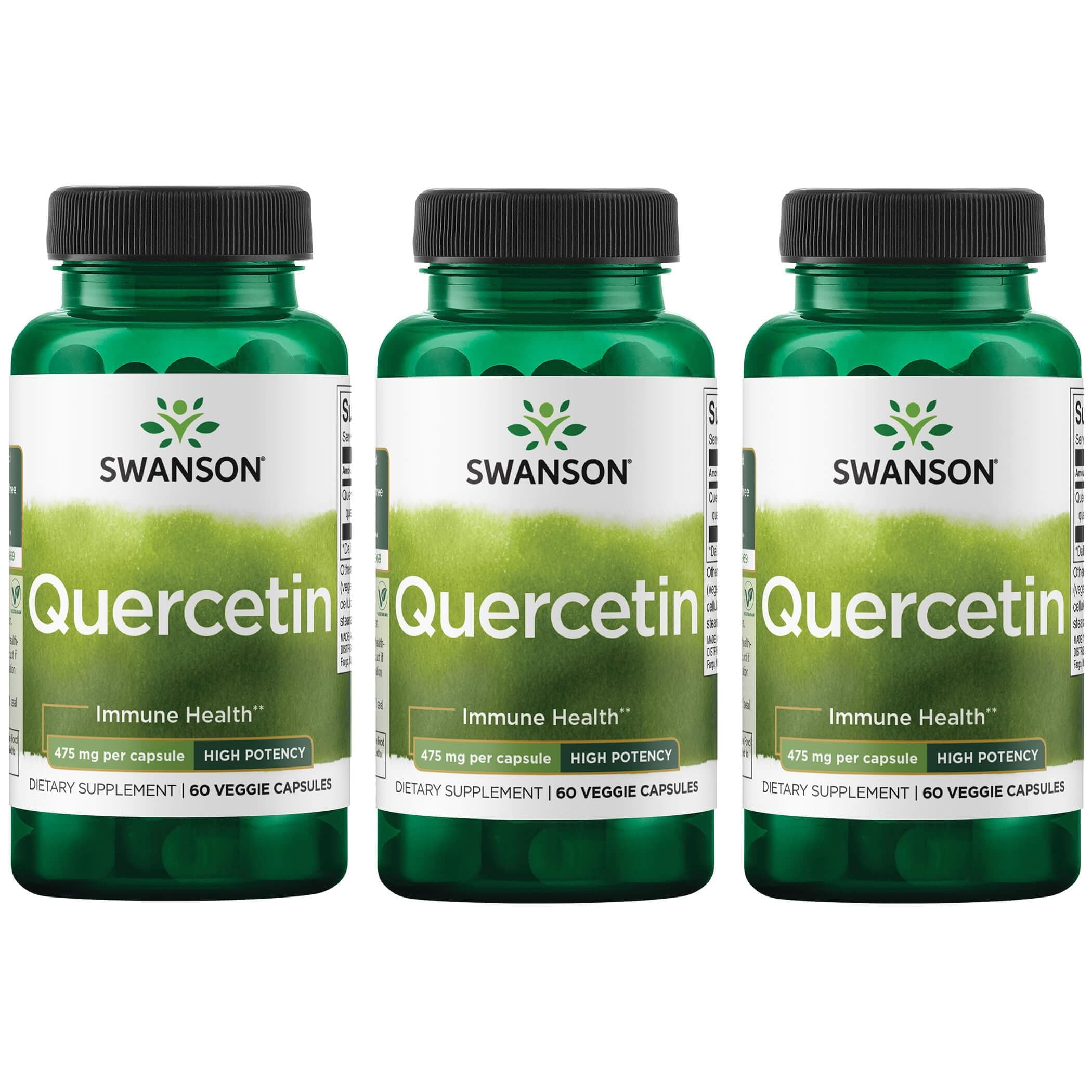 Swanson Quercetin High Potency 475 mg 60 Veg Caps 3 Pack