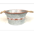 thumbnail image 1 of Silver With Embossed Bronze Dots And Rope Handles Bucket, 1 of 1