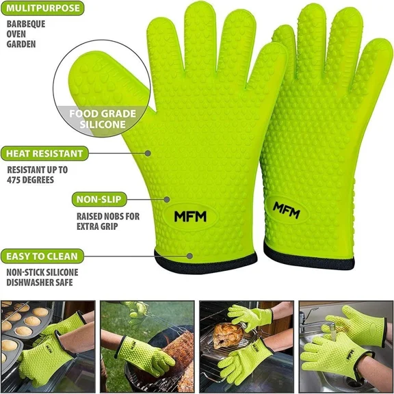 Silicone Cooking Gloves – Heat Resistant Oven Gloves For Your Bbq & Kitchen