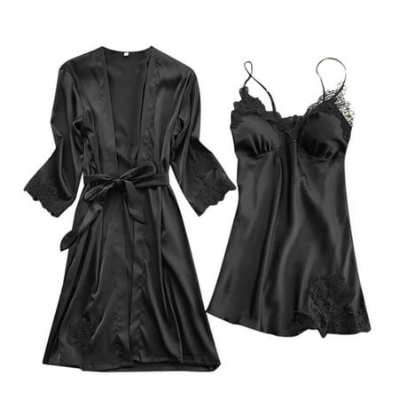 

Lingerie for Women Silk Lace Robe Dress Nightdress Sleepwear Kimono Set Underwear Sets