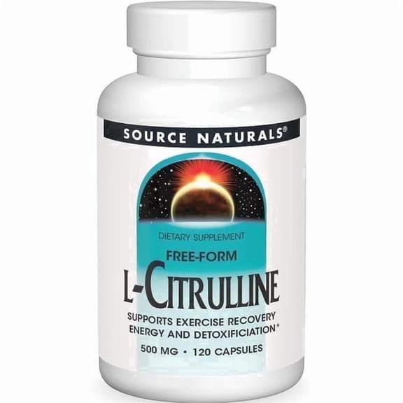Source Naturals L-Citrulline Capsules, Supports Recovery, Energy and Detoxification, 500 mg, 120 Count
