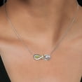 thumbnail image 2 of 925 Silver and 10K Yellow Gold Two-Tone Heart Interlocking Infinity Symbol Lab Grown Diamond Pendant Necklace for Women with 18 inch Chain Peridot Moissanite Near Colorless (GH) (0.59 Cttw), 2 of 3