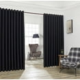 thumbnail image 3 of Nicole - Wall-to-Wall Pair - Premium Thermal Insulated Blackout Grommet Curtains - 18 Grommets Each - 2 Fabric Tiebacks - Ideal for Window Decor or Room Divider (2 Panels, 108" W x 120" L, Black), 3 of 3