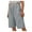 Grey, variant on Shorts For Women Cotton Casual Womens Shorts Daisy Fashion Print Pocket Wide-Leg Button Loose Pants