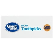 Great Value Classic Round Toothpicks, 500 Count Box