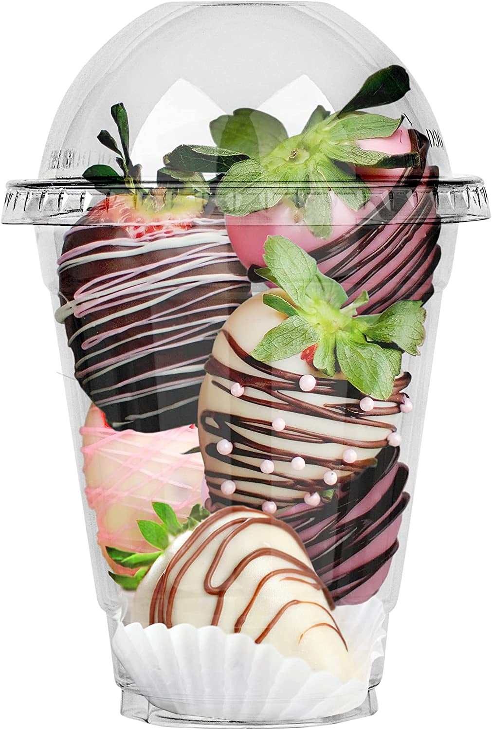 Details about   9 oz Plastic Dessert Cups Dome Flat or no lids Slush Fruit Sweets no hole 