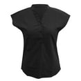 thumbnail image 3 of Baqcunre T Shirts For Women Sleeves Shirt Women Cotton Blend Top Short Blouse Casual Solid Neck Button V Women Shirts Workout Tops Womens Tops Black L, 3 of 5