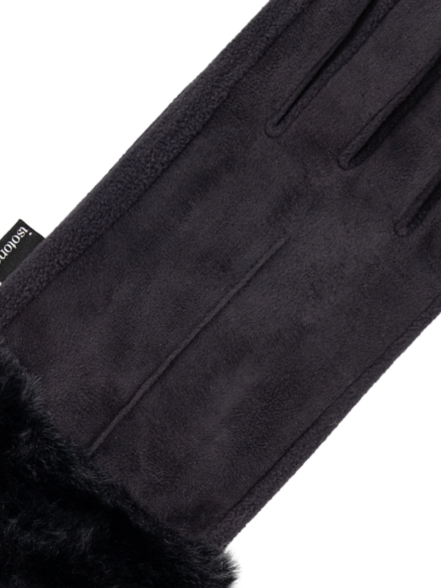 Isotoner Women's Water Reppellent Microsuede Gloves with Faux Fur Cuff