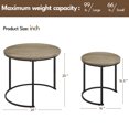 thumbnail image 2 of Nesting End Table Set of 2, Round Rustic Stacking Side Tables with Sturdy Metal Base for Living Room, Tea Room, Small Space, Apartment, Gray, 2 of 6