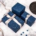thumbnail image 3 of Navy Blue Wrapping Paper Roll - 17Inch x 16.5Feet - Masculine Black Gold Shiny Flakes on Matte Dark Navy Blue Heavy w/Silky Touch for Father's Day, Birthday, Holiday, Christmas, 3 of 4