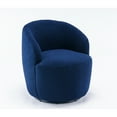 thumbnail image 4 of Upholstered Swivel Chair In Dark Blue With Black Powder Coating Metal Ring And Fabric - Foam Filled, 25.73 In. Deep, Wide, 27.9 High, 27.62 Lb Weight Armchair Depth X Width Height, 4 of 6