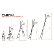 Little Giant Ladders Velocity 22-ft Multi-Position Aluminum Ladder with Wheels