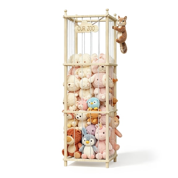 Scohul Stuffed Animal Storage, 54 inch Toy Organizer Tower for Kids and Toddlers, Anti-Tip Design