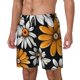 thumbnail image 1 of Balery Yellow White Daisy Pattern Bañador para hombre, shorts de playa de secado rápido con entrepierna y forro de compresión-XX-Large, 1 of 6