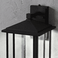 thumbnail image 3 of Home Decorators Collection Mauvo Canyon 18 in. Black Dusk to Dawn Large LED Outdoor Wall Light Fixture with Seeded Glass, 3 of 5