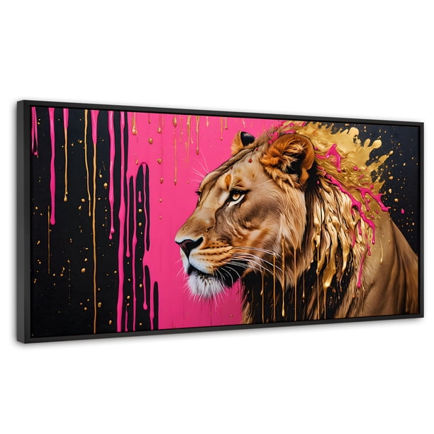 Cuadro Decorativo Marco Flotante Melena Majestuosa 120x60 Marco Negro