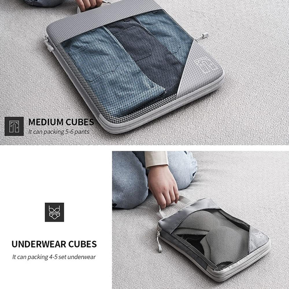 QHUDLV Compression Packing Cubes for Travel, Compressible Space-Saving Packing Cubes, Luggage Organizer, Travel Essentials for Women