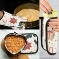 thumbnail image 5 of Yayeee Oven Mitts and Pot Holder Set of 4 Heat Resistant Kitchen Gloves Baking Hot Pad, Beige Christmas Candy Canes, 5 of 5