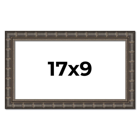 17x9 Frame Black Bamboo Solid Wood Picture Frame Width 1.5 Inches | Interior Frame Depth 0.5 Inches