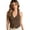 Brown, variant on Women's Button Front Down Backless Halterneck Tank Top Casual Summer Vest Camisole Black