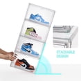 thumbnail image 5 of X-Large Clear Stackable Sneaker Display Case with Magnetic Door, Sturdy Shoe Box Organizer Holds up to Men's Size 14（2 Pack), 5 of 7