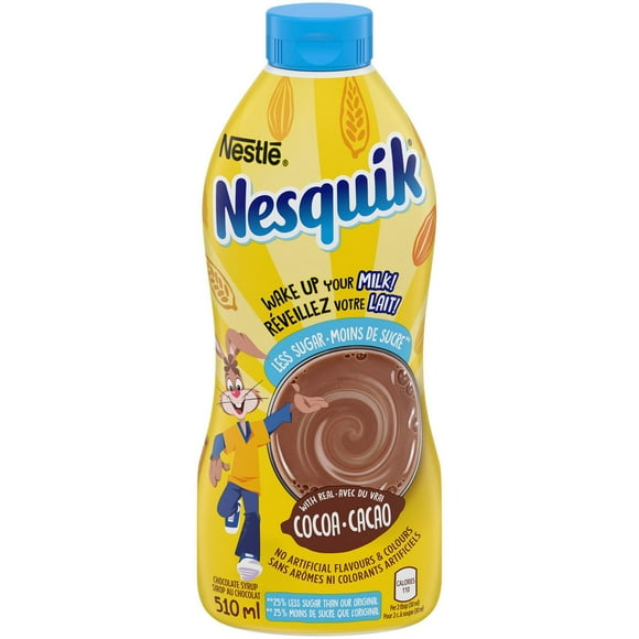 NESTLÉ NESQUIK Less Sugar Chocolate Syrup, 510 mL