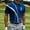 Blue, variant on Men's Golf Performance Polo Shirt Golfer Silhouette & Geometric Print Short Sleeve Athletic Golf Top