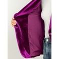 thumbnail image 5 of DARING DIVA Women's Velvet Office Coat Solid Shawl Collar Blazer S Violet Purple, 5 of 6