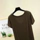 thumbnail image 4 of Fiudx Ofertas Flash Artículos En Oferta Top con Cuello En U de Manga Corta Suelto de Color Sólido Informal y de Moda para Mujer, 4 of 5