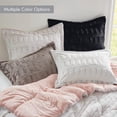 thumbnail image 5 of 2 PCS Twin/Twin XL Solid Faux Fur Comforter Mini Set Black, 5 of 10