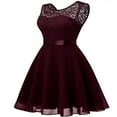 thumbnail image 3 of Robes Ligne A pour Femmes Couleur Unie Découpe Col Sans Manches Robe TP-TTTG, 3 of 10