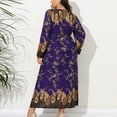 thumbnail image 5 of DDAPJ pyju African Dresses for Women Ethnic Tribal Print Long Sleeve Maxi Dresses Plus Size Empire Waist Dresses Caftan Beach Dress Evening Party Dresses Purple M, 5 of 7