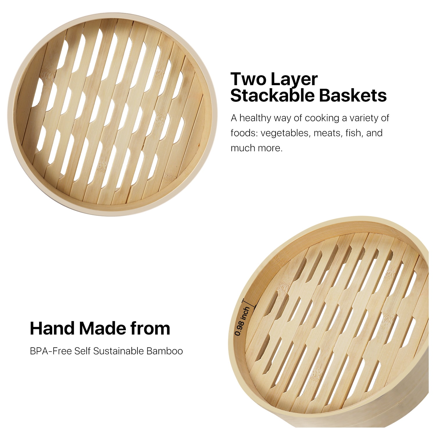 LokiLux Silicone Steamer Mat 10 Diameter Set of 6 Silicone Steamer Mesh Non-Stick Pad For Bamboo Steamer Basket Bamboo Steamer Liners 10 Inch 