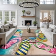thumbnail image 4 of Colorful Flip Flops Area Rug 6x9 FT, Non Slip Living Room Throw Carpet, Summer Blue Beach Ocean Washable Soft Large Floor Carpet Non-Shedding Rug for Bedroom Dining Room Play Room, 4 of 9