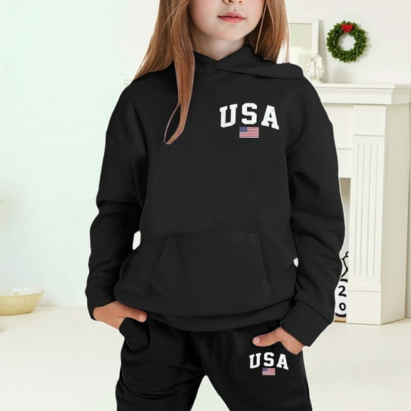 Hoodie Outfits Set Fall 2 Pieces Long Sleeve Hoodie And Sweatpants Outfits Athletic Preppy Clothes