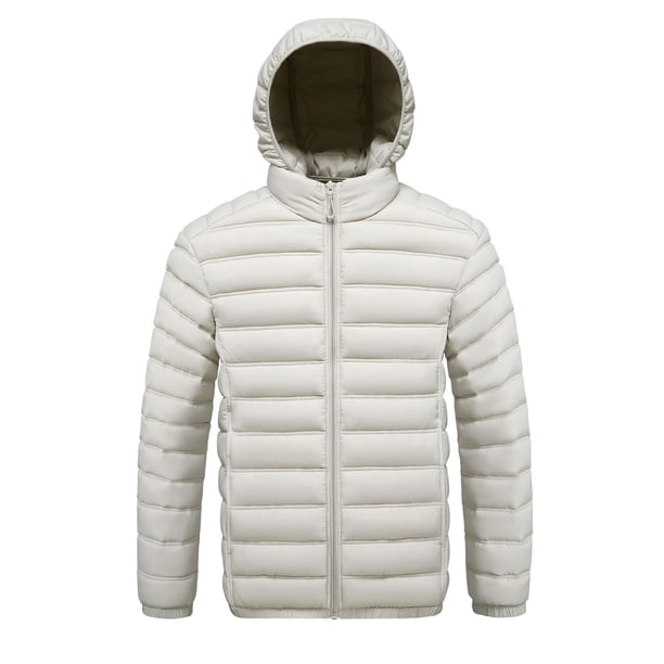 Ceisia Men's Winter Warm Stand Collar Zipper Cardigan with Pockets Windproof Water Gift Repellent Lightweight Puffer Jacket