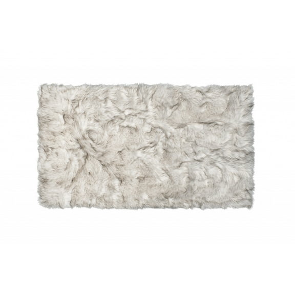 3' X 5' Chocolate Faux Fur Ombre Non Skid Area Rug