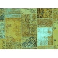 thumbnail image 1 of Ahgly Company Machine Washable Indoor Rectangle Patchwork Turquoise Blue Transitional Area Rugs, 2' x 5', 1 of 4