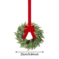 thumbnail image 2 of Yucurem 1 Pieces Christmas Wreath for Kitchen Cabinet, 9.84" Mini Christmas Wreath, Pine Needle Bow Wreath for Xmas New Year Window Door Candle Rings Fireplaces Party Supplies, 2 of 7