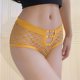 thumbnail image 5 of Gibobby Lencería sexy para mujer Bragas de mujer Calzoncillos de cintura media sexy Figura Diseño de red Ropa interior hueca Lencería de alta elasticidad(Amarillo M), 5 of 5