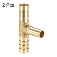 thumbnail image 3 of 10mm x 6mm x 10mm Brass Hose Reducer Barb Fitting Tee T-Shaped 3 Way Barbed Connector Air Water Fuel Gas 2 pcs. 10mm x 8mm x 10mm, 3 of 3