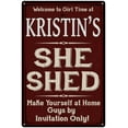thumbnail image 1 of KRISTIN'S She Shed Red Sign Lady Cave Sign 16 x 24 Matte Finish Metal 116240088217, 1 of 1