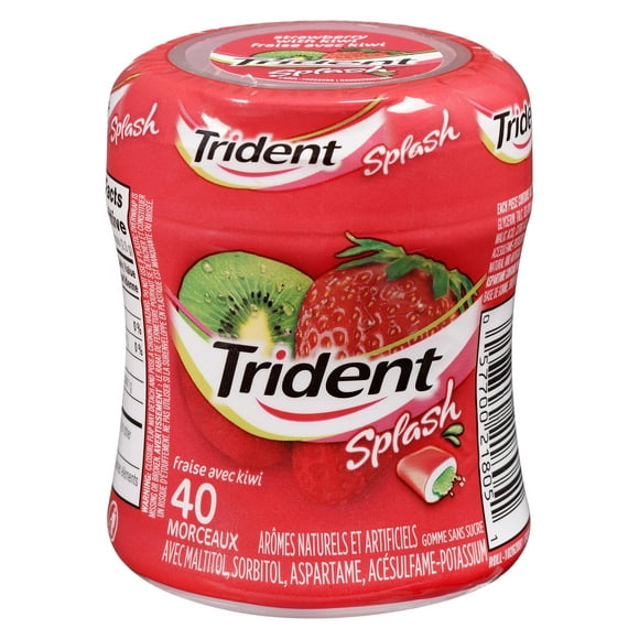 Trident Splash, gomme sans sucre, saveur Fraise et lime, 1 paquet (40 morceaux au total) Xbox