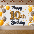 thumbnail image 6 of Metallic Balloons Happy 10th Birthday Banner Number Decoration Star Confetti for Children's Party Indoor Celebration Event, 6 of 7