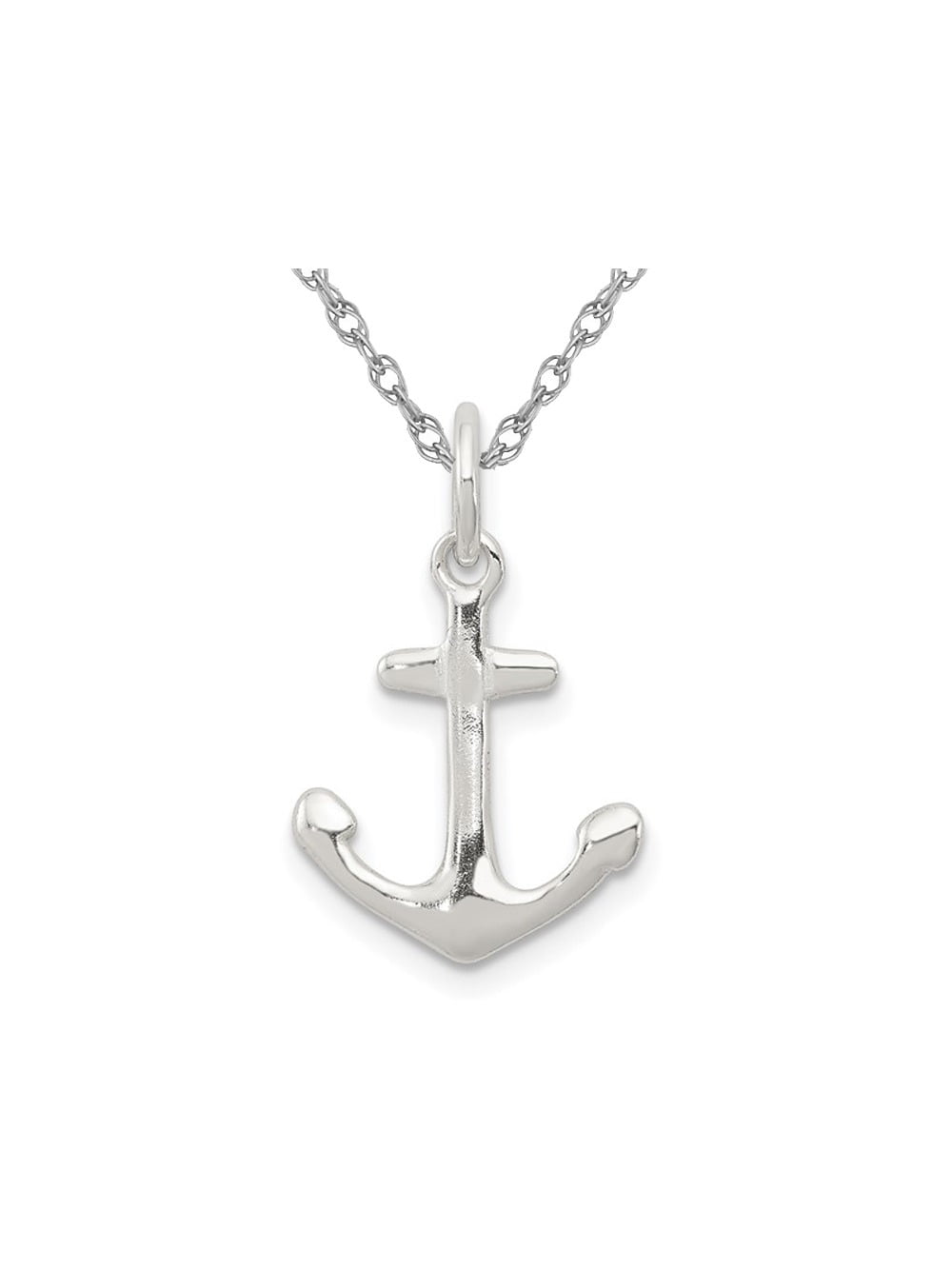 Tiny Silver Trident Anchor Necklace Sterling Silver Trident Anchor Charm on a Delicate Sterling Silver Cable Chain or Charm Only