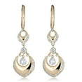 thumbnail image 2 of AVORA 14K Yellow Gold Dangling Simulated Diamond CZ Fancy Huggie Hoop Earrings, 2 of 6